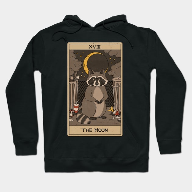 The Moon -  Raccoons Tarot Hoodie by thiagocorrea